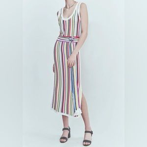 Marie Oliver Crochet Striped Midi Dress size Small